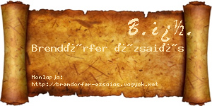Brendörfer Ézsaiás névjegykártya
